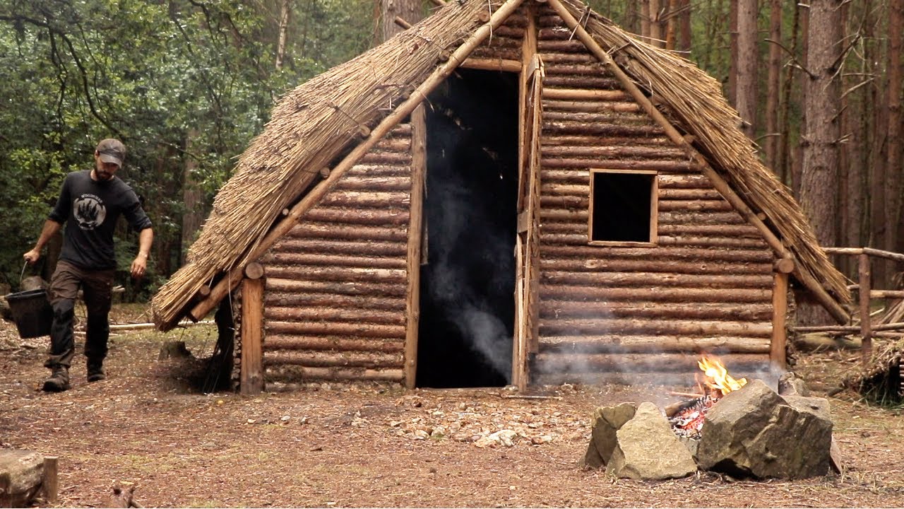 Building a Bushcraft Saxon House: Window Frames Bushcraft Project (PART 13)