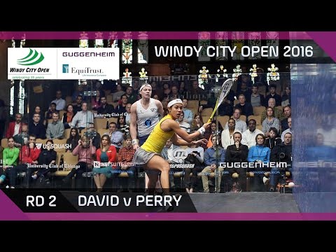 Squash: David v Perry - Windy City Open 2016 - Women's Rd 2 Highlights