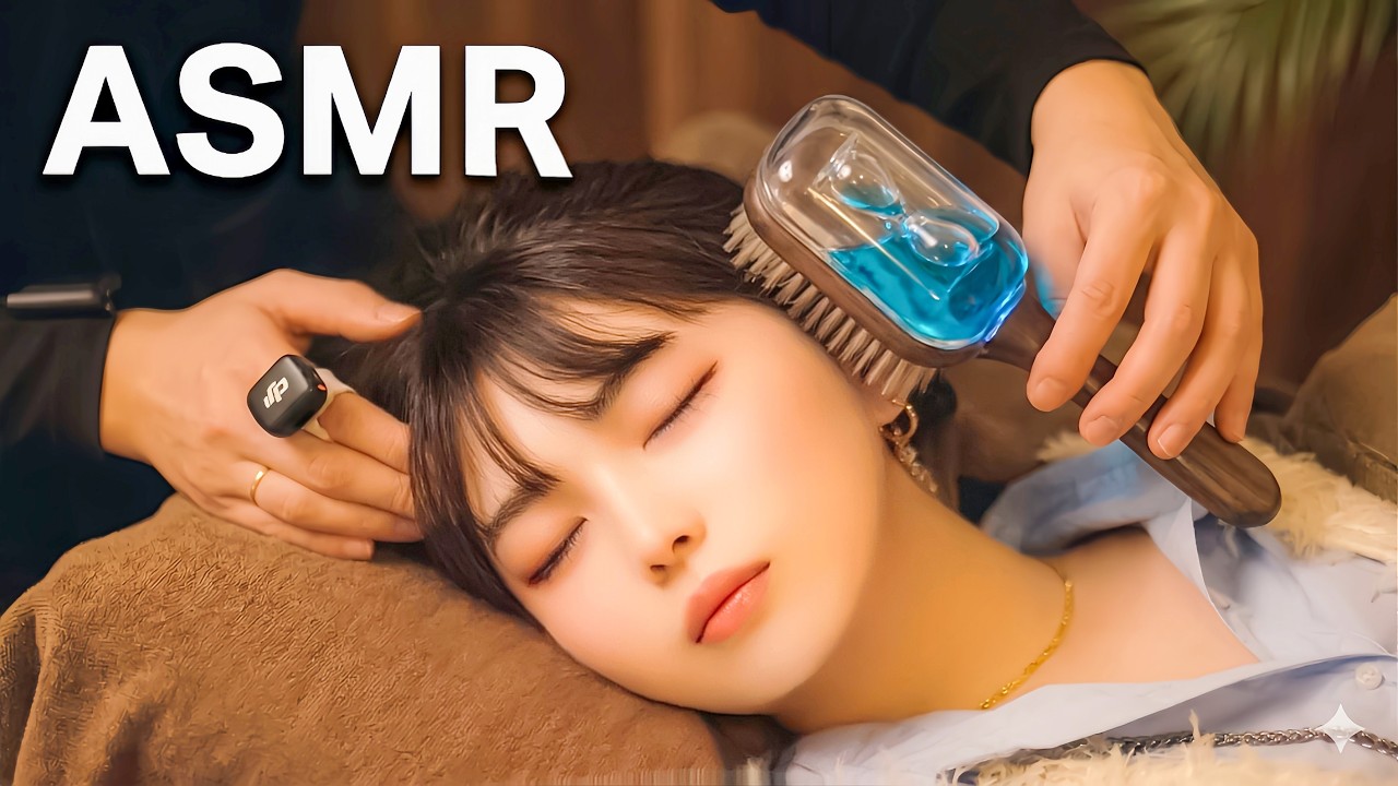 [ASMR] 脳がとろける至極のドライヘッドスパ😴水時計とアンティーク器具で深い眠りへ
