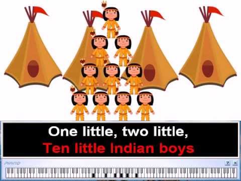 Ten Little Indian Boys - Nursery Rhymes | Children Folk Song (Karaoke)