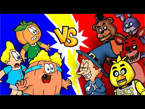 Os Comparsas da Bruxa - Animatronics do FNAF vs Bruxa - Barril, Rafa e Cabeção com Dona Inorica