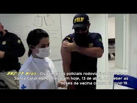 Vacinação para os primeiros policiais da PRF de SC