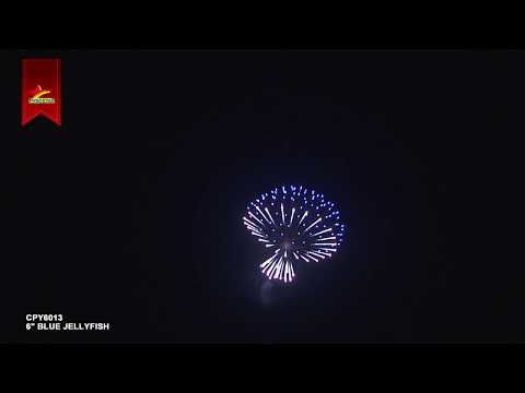 6 Inch Firework Shell - Blue Jellyfish Effect