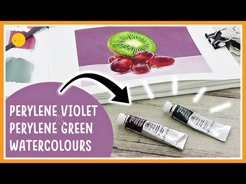 Perylene VIOLET & GREEN watercolours by Winsor & Newton | Sketchbook fruit painting!