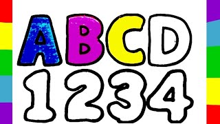 Abc,1234,ABCD, Tracing Alphabet and numbers| Tracing and colouring