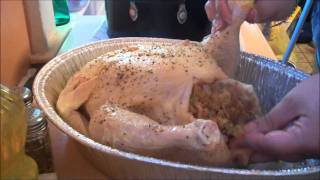 preview picture of video 'Big Chicken Dinner - Part 2 - Seasoning & Stuffing the Bird'