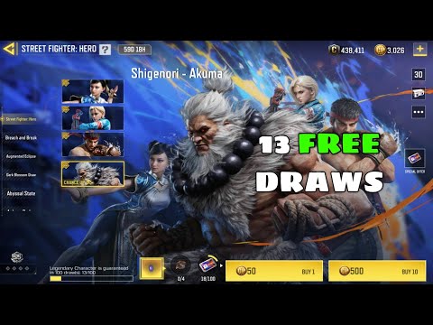 Let's Try 13 Free Spines on Street Fighter Hero Draw Cod Mobile | CODM