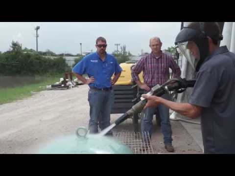 Watch How the Dustless Blaster Removes Powder Coating FAST