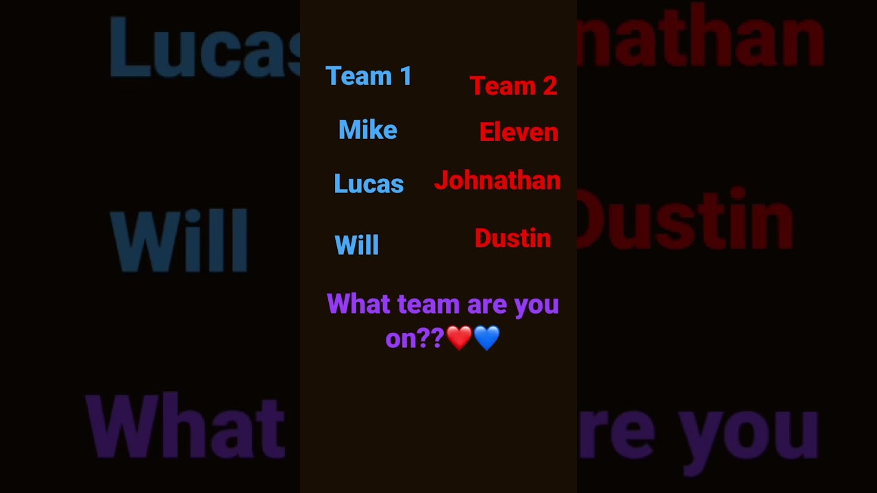 What team are you on?? | Made the teams from a random generator.