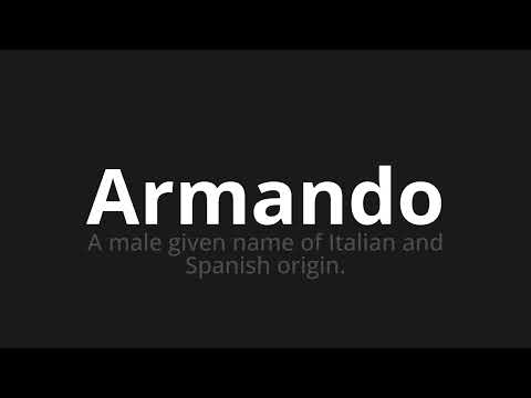 How to pronounce Armando