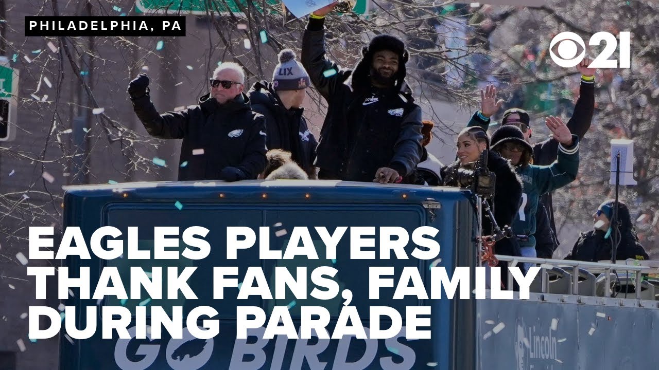Players speak at Eagle's victory parade