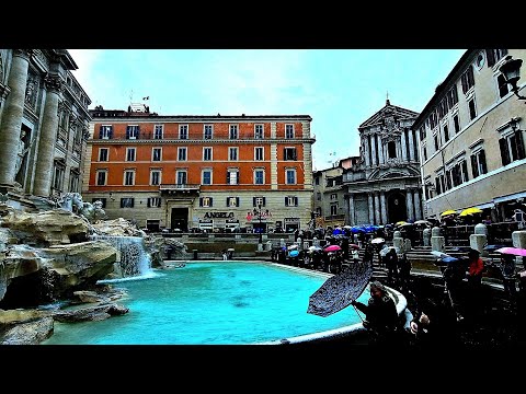 You're Sitting at Trevi Fountain — Clouds, Sun & Rain in the end on a Winter Afternoon | 40 Min 