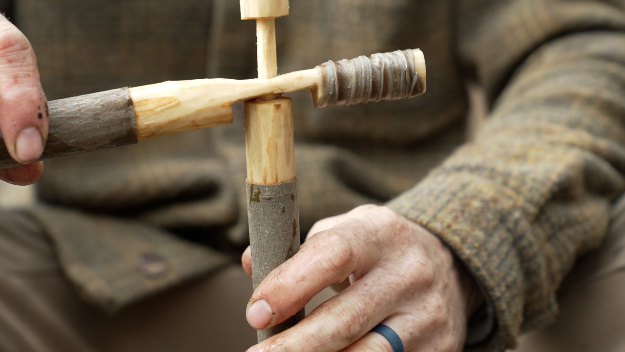 How to use STICKS to Make Perfect Rawhide Cordage