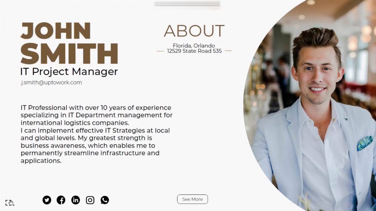 Great interactive cv template  #1