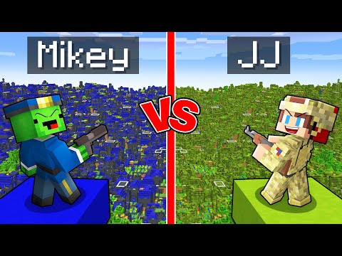 Mikey POLICE vs JJ MILITARY Village Survival Battle in Minecraft (Maizen)