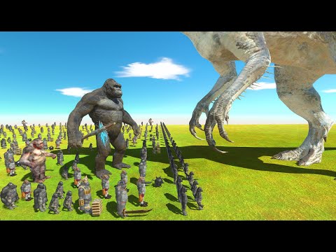 Giant Indominus Rex vs King Kong | Indominus Rex Growing - Animal Revolt Battle Simulator
