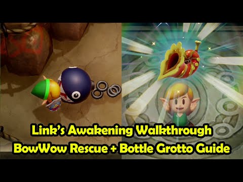 Bottle Grotto + BowWow Rescue Walkthrough - The Legend of Zelda: Link's Awakening (Switch)