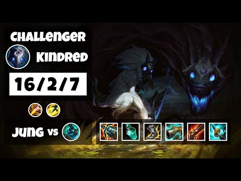 Kindred vs Hecarim KOREAN Challenger JUNGLE (16/2/7) - v11.6