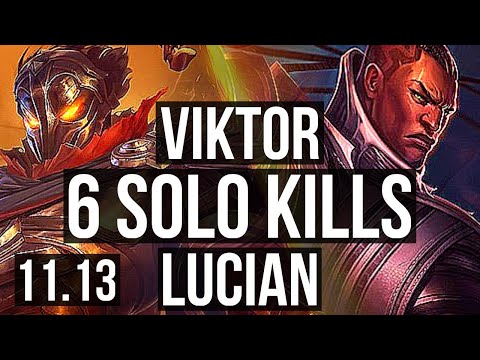 VIKTOR vs LUCIAN (MID) | 15/0/2, Legendary, 6 solo kills, Rank 9 Viktor | NA Challenger | v11.13