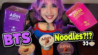 Download lagu BTS Noodles Taste Test 💜 Worth the Hype?? (ASMR Mukbang) mp3
