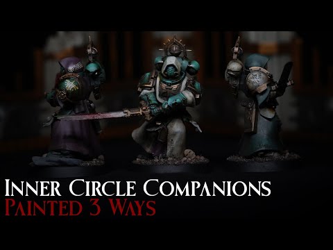 How to Paint Grimdark Inner Circle Companions 3 Different ways - Green White Purple Dark Angels