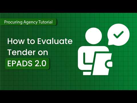 How to Evaluate Tender on EPADS 2.0