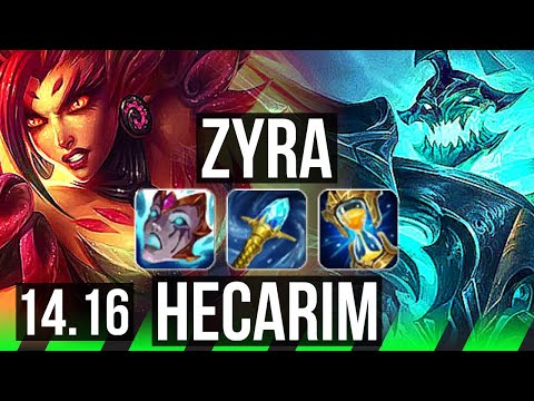 ZYRA vs HECARIM (JGL) | 11/3/10, Godlike, Rank 11 Zyra | BR Challenger | 14.16