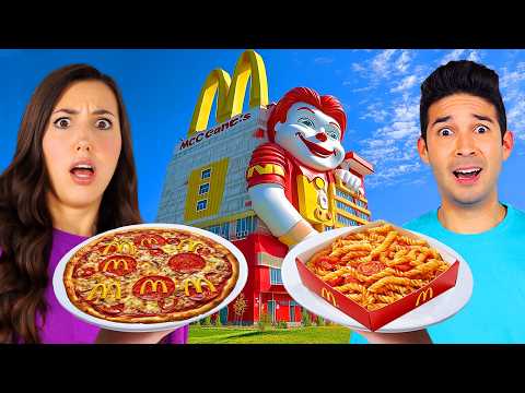 MANGIAMO SOLO LA PASTA E LA PIZZA DEL MC DONALD PER 24 ORE nel mc più grande del mondo!