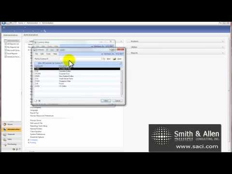 Step 1 of setting up Multi-currency Management