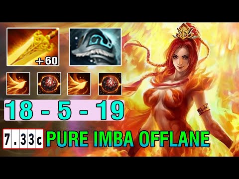 Pure Imba Offlane Guide [Phoenix] Radiance + Shiva's Guard Insane Burn DPS Damage & Insane Farm Dota