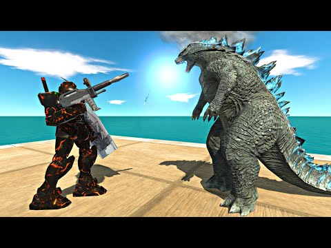 Dark Gundam Rx-78 vs All Godzillas - Animal Revolt Battle Simulator