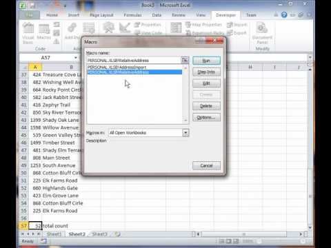 Excel 2010 VBA Tutorial 3: Relative Reference Macro