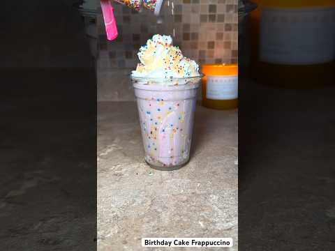Birthday Cake Frappuccino #asmrvideo #drink #asmr #coffee #frappecoffee #starbuckscoffee #frappe