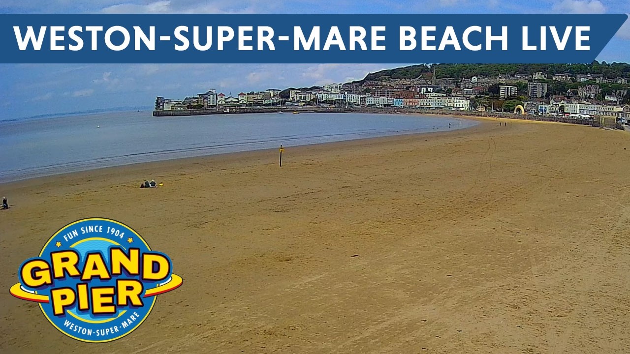 Live webcam view of Weston-super-Mare Beach & Knightstone Island