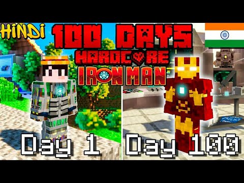 I Survived 100 Days As IRON MAN In Minecraft Hardcore Hindi...