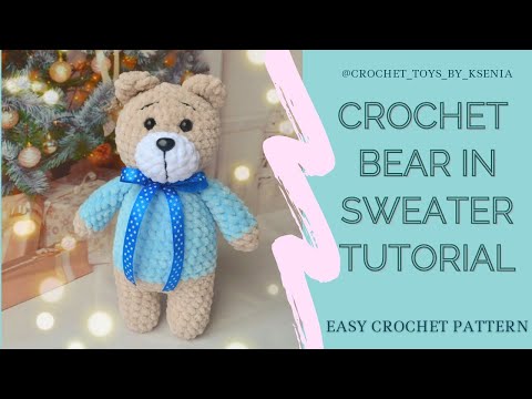 EASY CROCHET TEDDY BEAR PATTERN | CROCHET PLUSH BEAR TUTORIAL | AMIGURUMI TUTORIAL FOR BEGINNERS