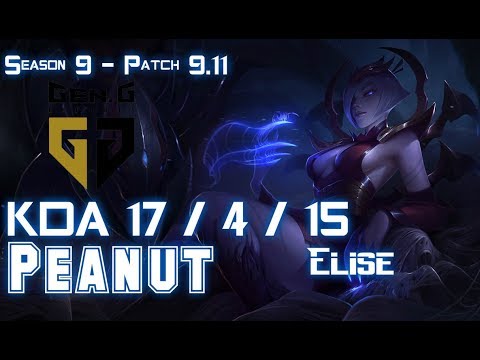 Gen Peanut ELISE vs LEE SIN Jungle - Patch 9.11 KR Ranked