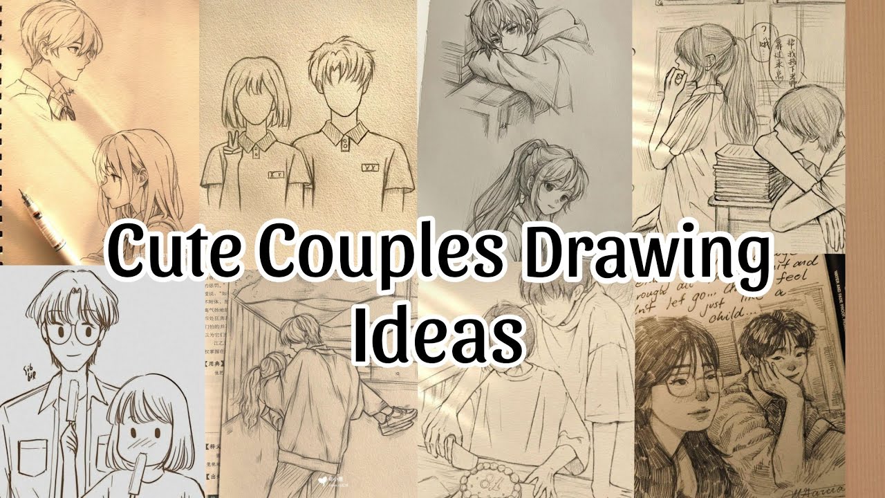 Cute Couples Drawing Ideas | Aesthetic Couples Drawing Ideas