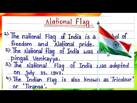 10 Lines On National Flag In English/Short Essay On National Flag In English writing/essay writing