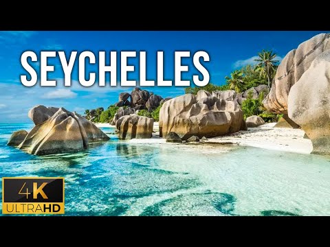 FLYING OVER SEYCHELLES 4K - Relaxing Music Along With Beautiful Aerial Videos - 4K Video Ultra HD