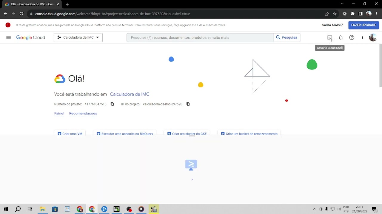 como fazer para usar o google cloud shell