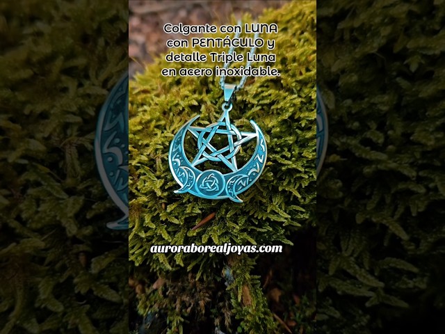 Vídeo relacionado con VASSAGO Collar de diosa de triple luna Wicca, collar de amuleto de pentagrama, joyería de acero inoxidable