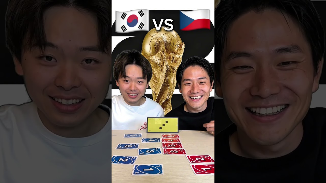 South Korea vs. Czech Republic: The High-Speed UNO Slide Duel! #challenge #funny #shorts