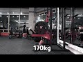 정지스쿼트 170kg+벤치프레스100kg+클린데드160kg
