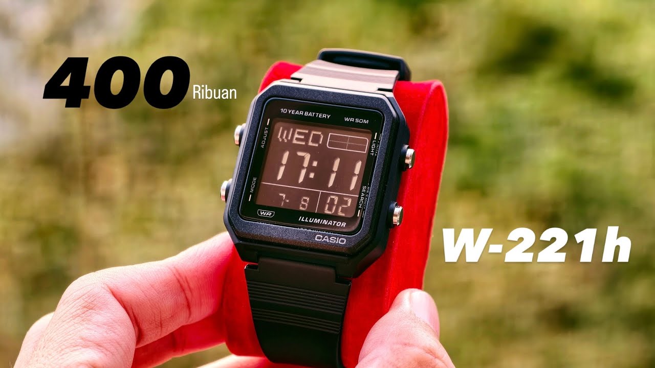 NYOBAIN CASIO MURAH BARU - CASIO W-221H Full Black