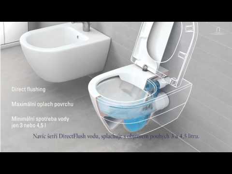 Geberit Duofix - Modul pro závěsné WC s tlačítkem Sigma30, matný chrom/chrom + Villeroy Boch - WC a sedátko, DirectFlush, SoftClose, CeramicPlus 111.300.00.5 NB7