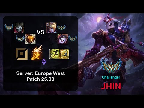 Jhin ADC + Bard vs Ezreal + Lulu - EUW Challenger - Patch 25.08