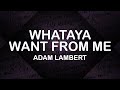 Adam Lambert - Whataya Want From Me (Lyrics / Lyric Video)
