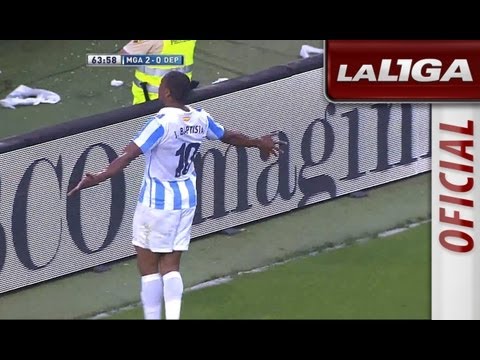 Gol de Baptista (2-0) en el Málaga CF - Deportivo de la Coruña - HD
