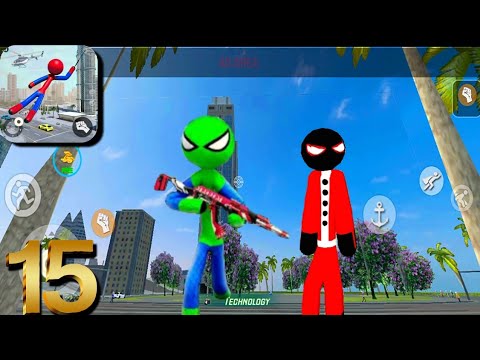 Spider Stickman Rope Hero Spider Game Mafia #15 Android Gameplay